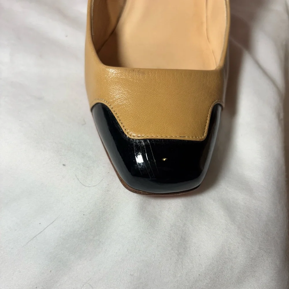 Christian Louboutin Tan and Black Heels - Picture 9 of 9